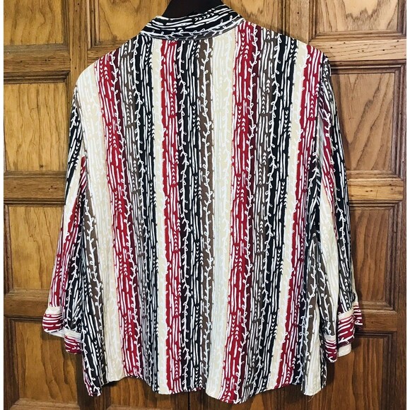 Alfred Dunner Women's 16 Fall Multicolor Blouse 3/4 Sleeve Button Up Rayon Top - Picture 5 of 8